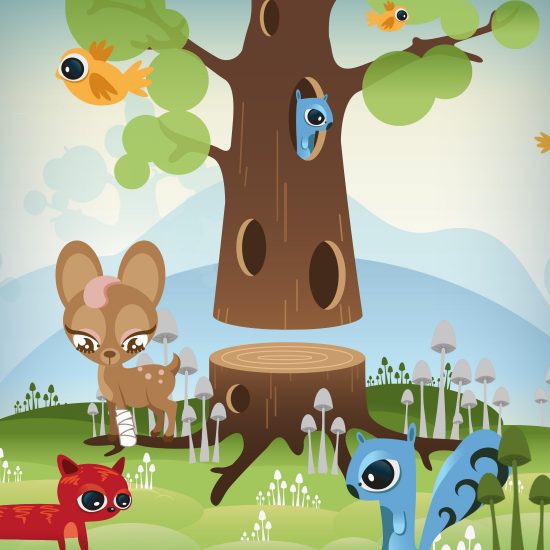 Squirrel Tree Illustration